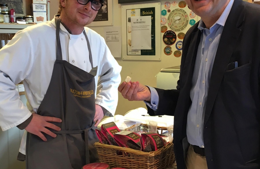 Greg Hands visiting small and successful businesses on Chelsea Green as part of Small Business Saturday.