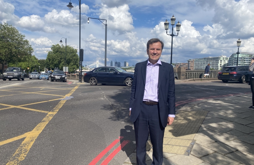 Greg Hands MP at Battersea Bridge