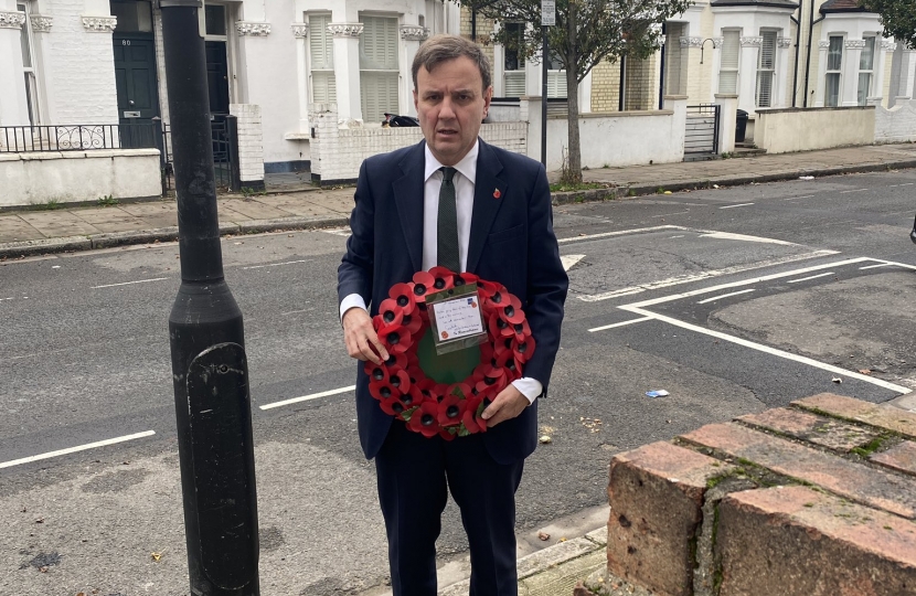 Greg Hands MP attends parade on Remembrance Sunday 