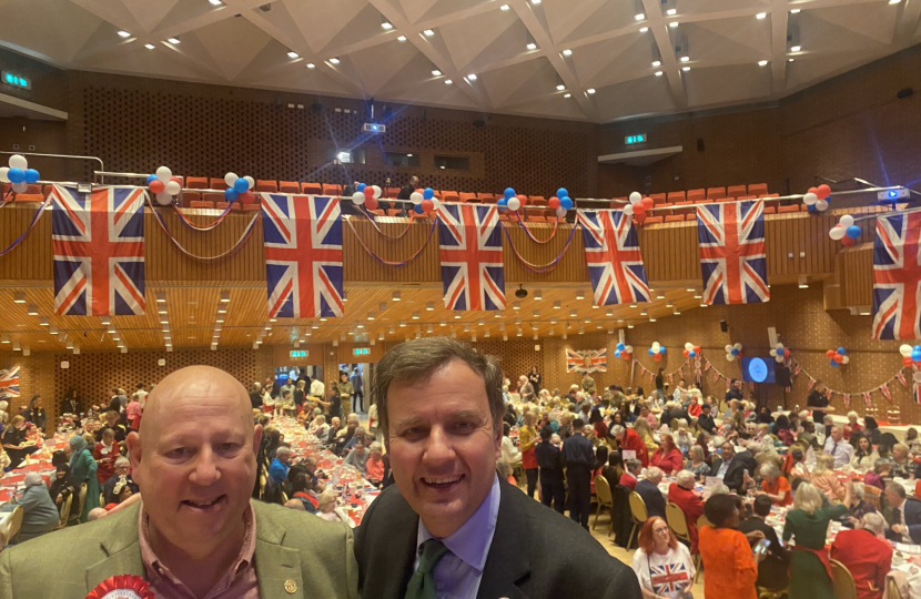 Greg Hands MP & Councillor Gerard Hargreaves at the Coronation lunch. 