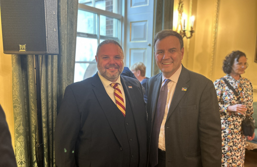 Image of Greg and Lee Watson at the NHS75 No10 Downing Street reception.