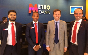 Greg Hands visits Metro Bank at Fulham Broadway